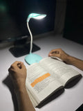LED Desk Lamp for Study & Bedroom USB Rechargeable Eye Caring Light 360° Flexible Arm 3 Modes Night Table Lamp & Student Reading Light